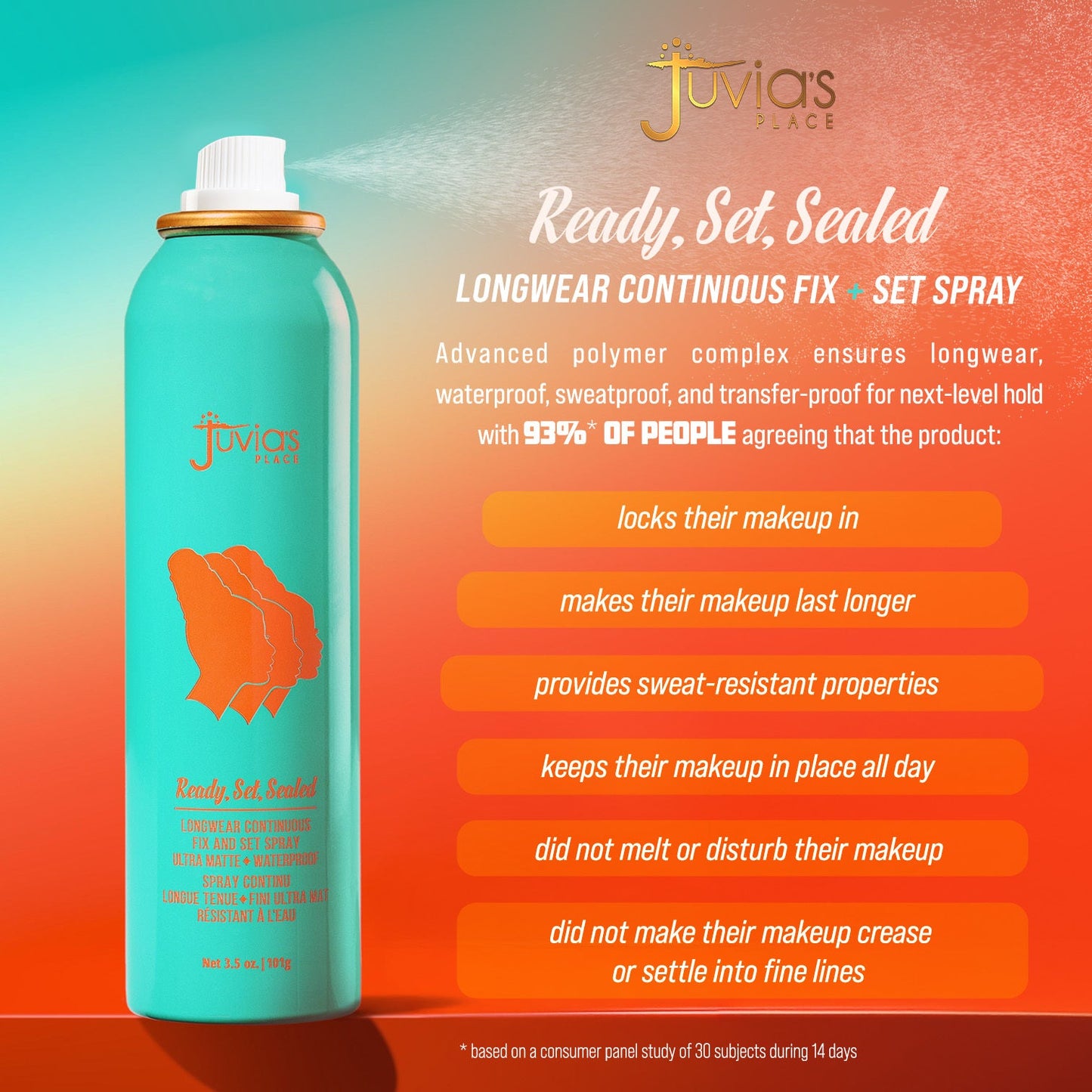 Ready, Set, Sealed Longwear Continuous Fix and Set Spray - Ultra Matte + Waterproof